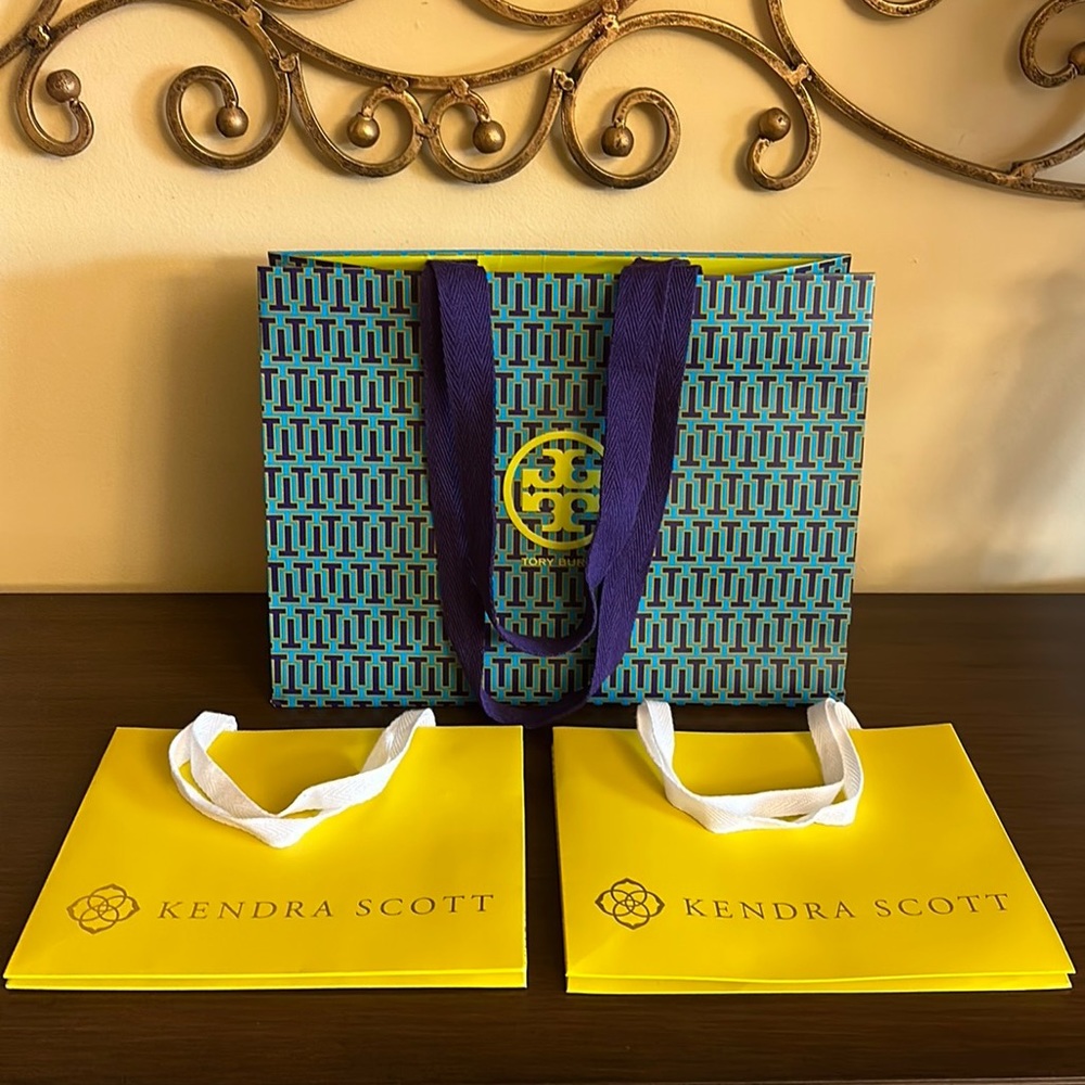 Tory Burch & Kendra Scott Empty Gift Bag Trio